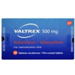 Valtrex Valacyclovir hydrochloride Generic 500 mg 30 Tabs