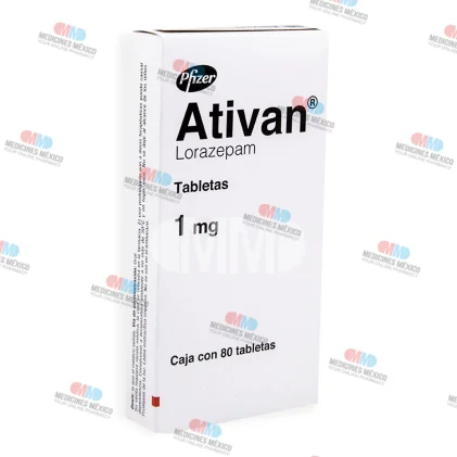 Ativan  Lorazepam 1 mg 80 Tabs.