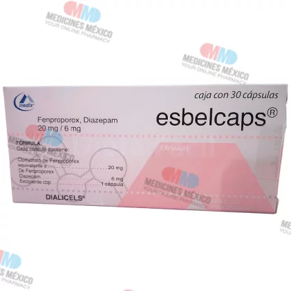 Esbelcaps Fenproporex and Diazepam 20 /6 mg  30 caps